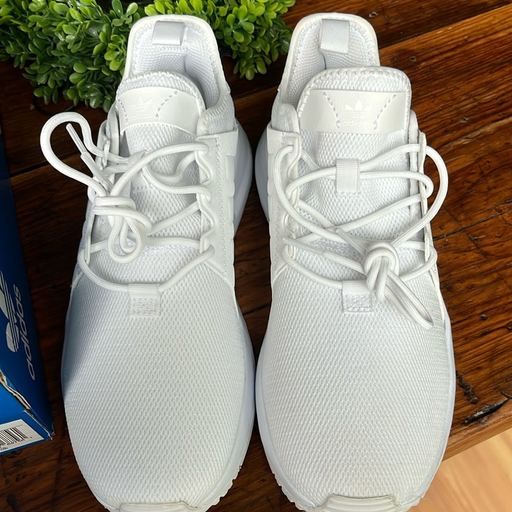 White Kids Adidas Shoes, never worn, size 5.5
